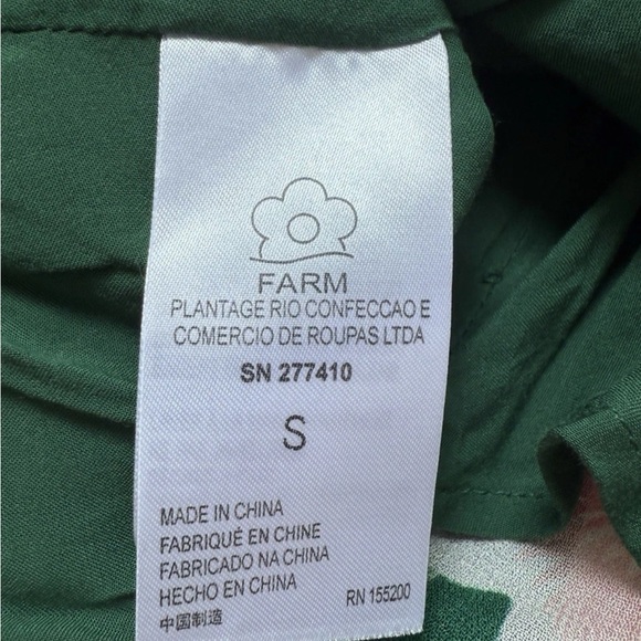 Anthropologie Farm Rio Rayna Blouse Sz Small Puff Sleeve Tropical Floral - Picture 8 of 8